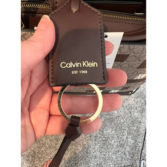 Calvin Klein *RARE* Satchel Handbag Removable Crossbody Strap Key Fob - Picture 3 of 15